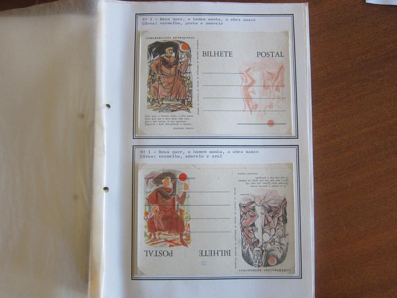 0022 (7).JPG -     Lote:    22      Inteiros Postais      Lotes Especiais       Descrição:      Portugal    1960 &mdash; 5.º Centenário da Morte do Infante D. Henrique. OM146, tipos A, B. C e D. Estudo especializado com 44 provas progressivas e de cor de toda a emissão. Único conjunto conhecido.         PRV       Valor Base:     &euro; 500,00     Valor Venda:     Retirado     
